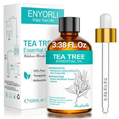 ENYORLI Tea Tree Oil 3.38 fl oz – 100% Natural Therapeutic Grade
