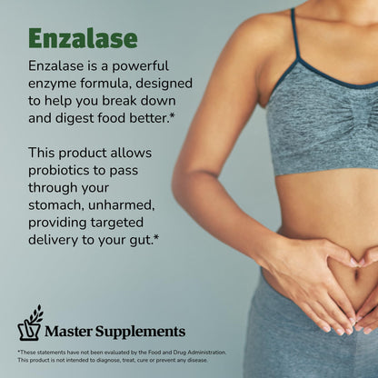 Enzalase Digestive Enzymes - 50 Capsules x3 | Probiotic Compatible, Gluten Free