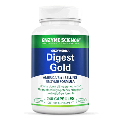 Enzyme Science Digest Gold 240 Capsules – Maximum Strength Vegan Digestive Enzymes