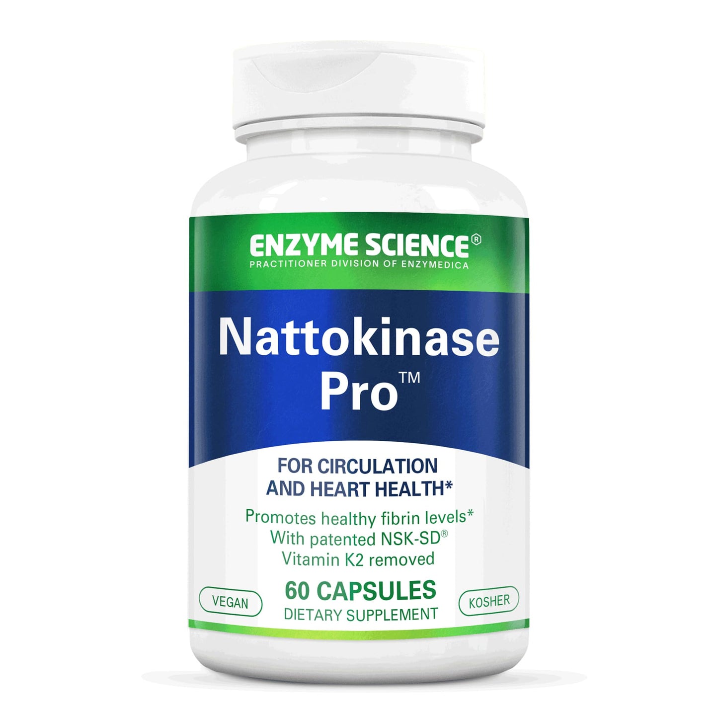 Enzyme Science Nattokinase Pro with NSK-SD – Organic, Vegan & Kosher Capsule for Cardiovascular & Circulatory Support | 60 Capsules