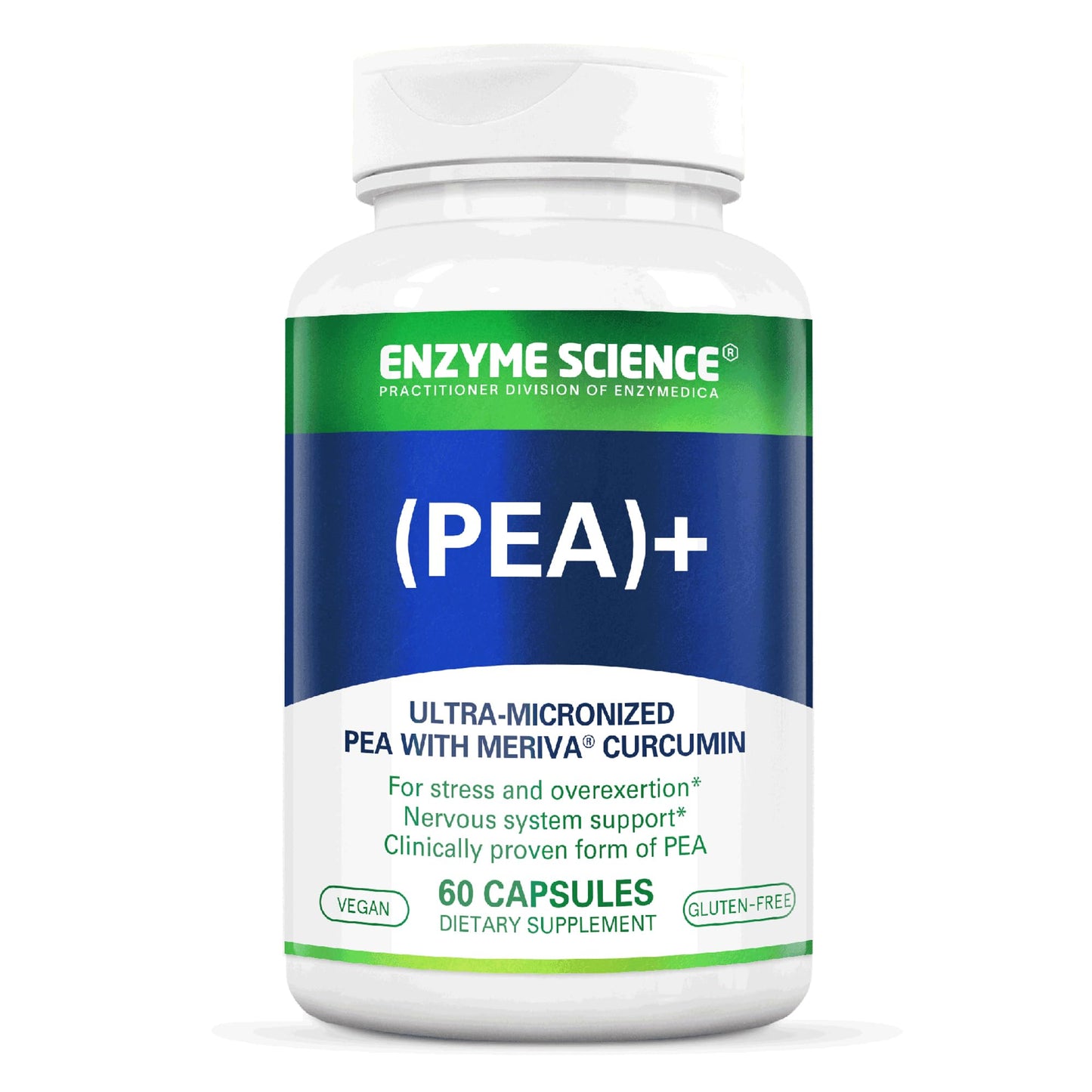 Enzyme Science PEA+ Pea + Turmeric Curcumin Supplement – Supports Nervous, Immune & Muscular Systems (60 Capsules)
