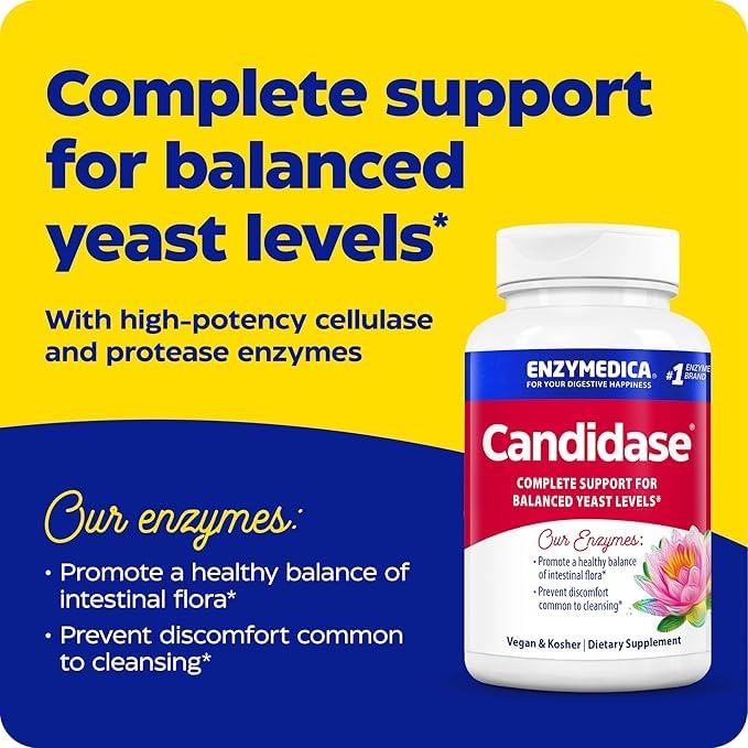 Enzymedica Candidase — Gentle Cleansing Enzymes for Gut Health, 120 Count
