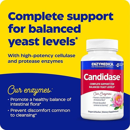 Enzymedica Candidase — Gentle Cleansing Enzymes for Gut Health, 120 Count