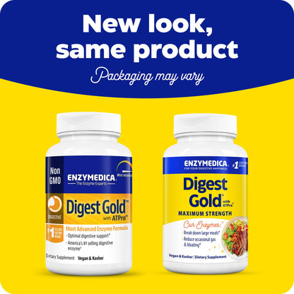 Enzymedica Digest Gold + ATPro — Maximum Strength Enzyme Formula, 14 Enzymes, 180 Capsules