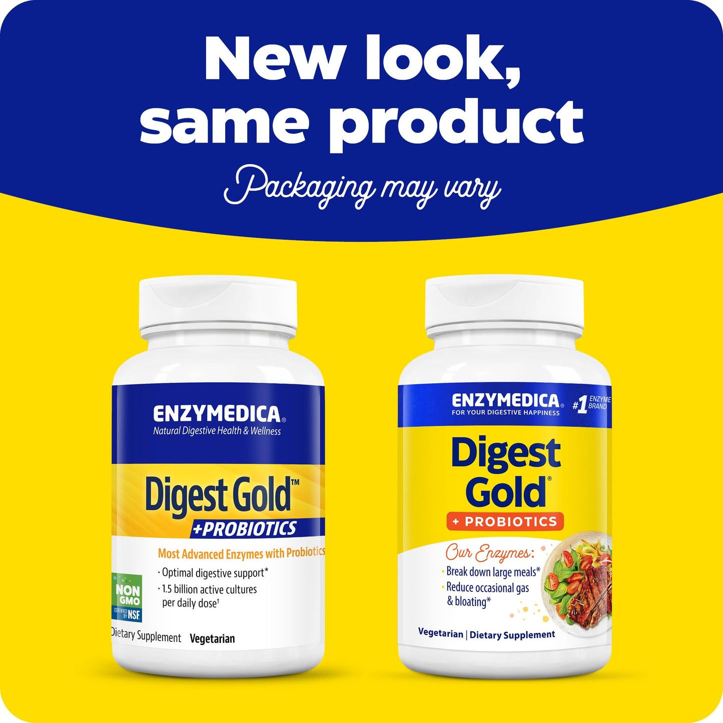 Enzymedica Digest Gold + Probiotics – 2-in-1 Digestive Enzymes & Probiotic Support, 90 Capsules