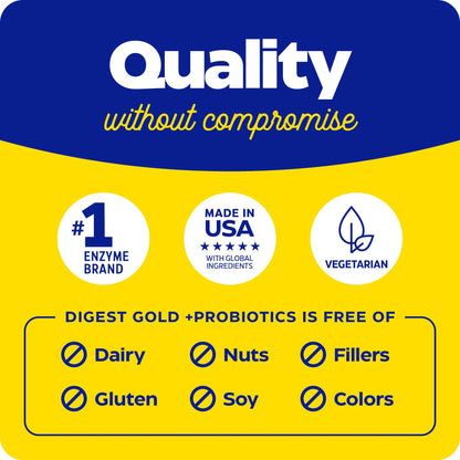 Enzymedica Digest Gold + Probiotics – 2-in-1 Digestive Enzymes & Probiotic Support, 90 Capsules