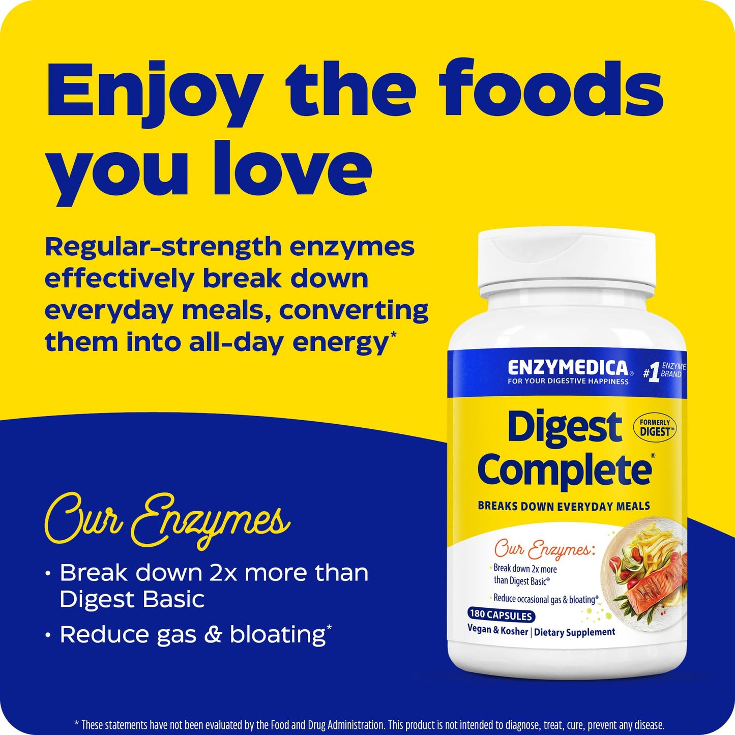 Enzymedica Digest Full Range - Everyday Digestive Enzymes (180 Count)