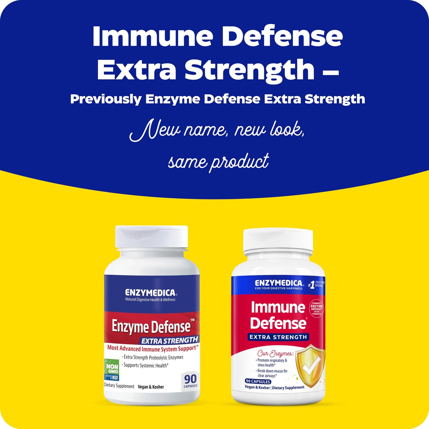 Enzymedica Immune Defense Extra Strength – Proteolytic Enzymes for 2X Immune & Respiratory Support (90 Count)