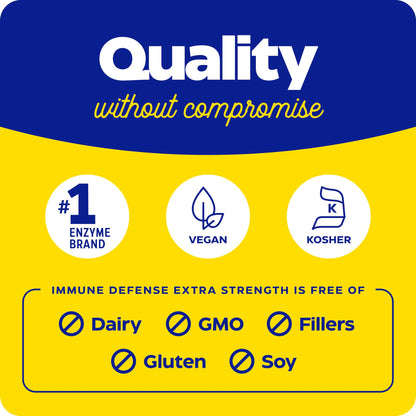 Enzymedica Immune Defense Extra Strength – Proteolytic Enzymes for 2X Immune & Respiratory Support (90 Count)