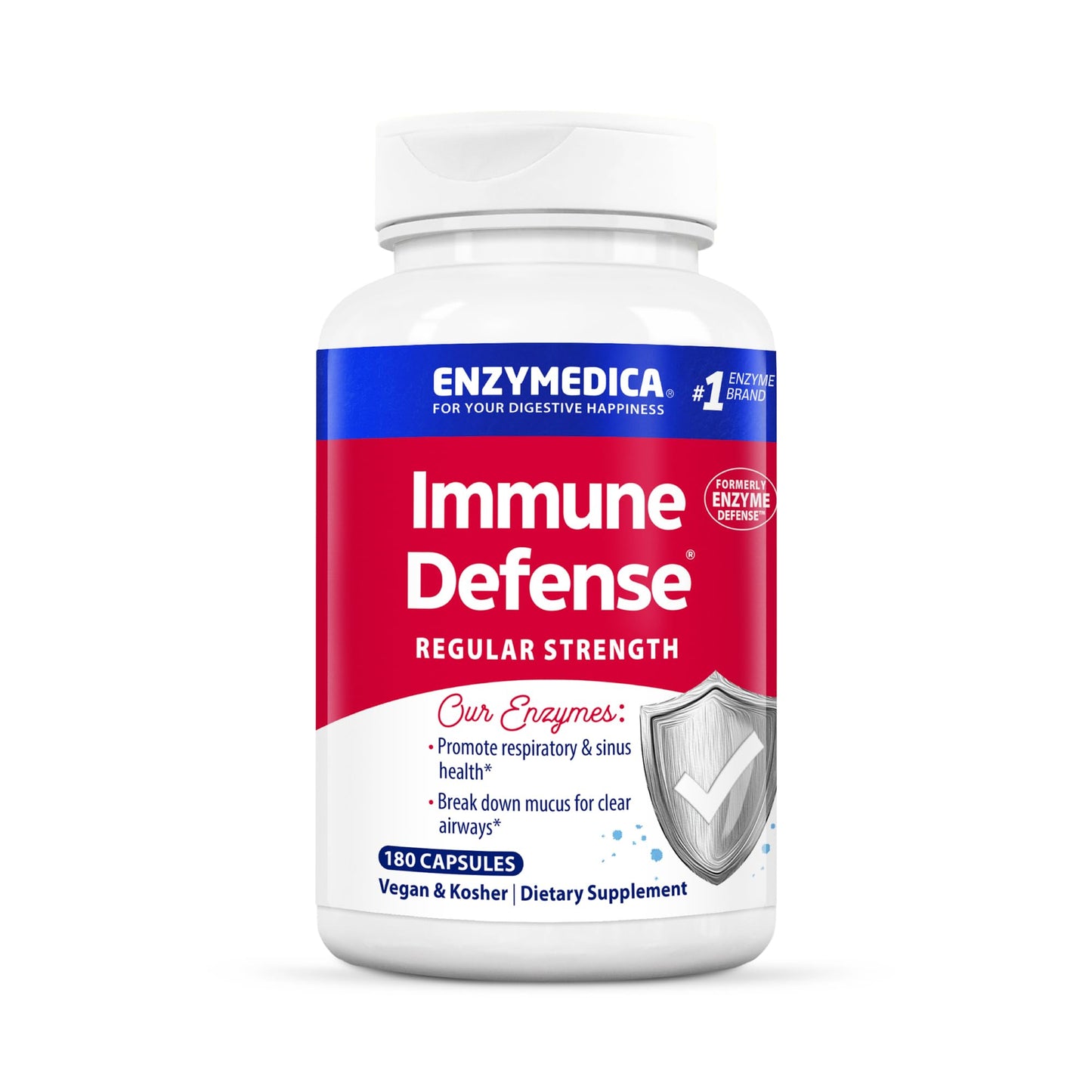 Enzymedica Immune Defense Regular Strength – Proteolytic Immunity Support, 180 Count