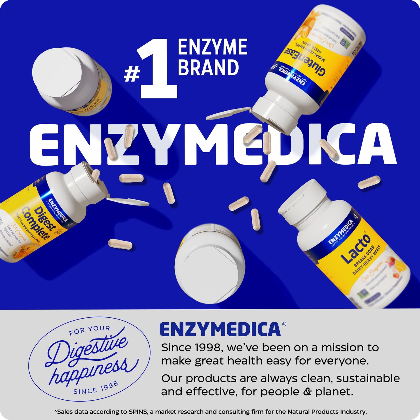 Enzymedica Lacto—Advanced Lactase Pills for Dairy Support | 180 Capsules
