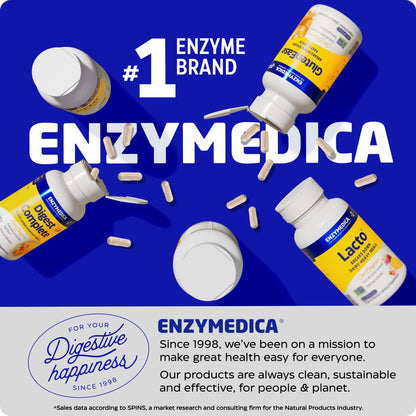 Enzymedica Lacto—Advanced Lactase Pills for Dairy Support | 180 Capsules