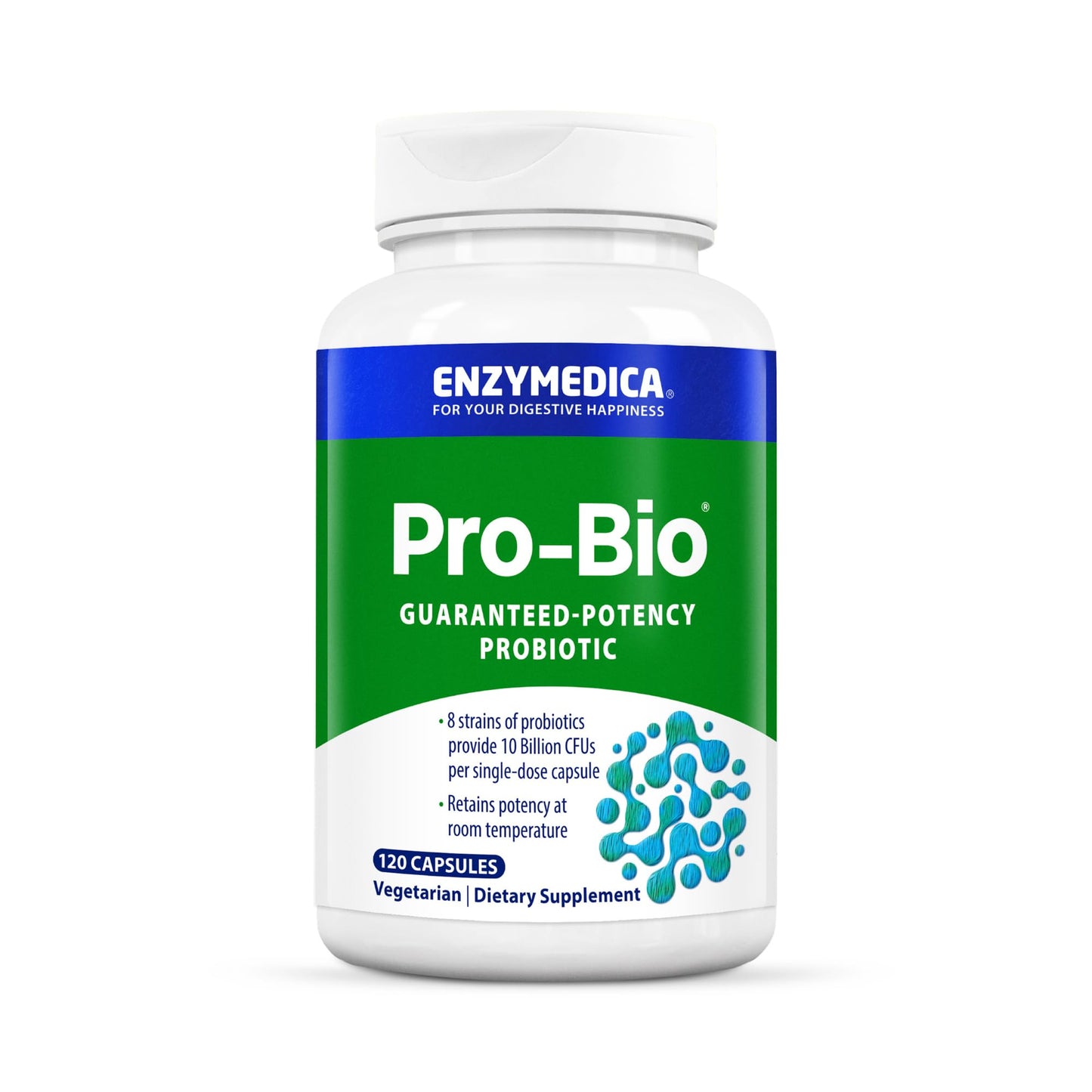 Enzymedica Pro-Bio Probiotic — Shelf-Stable, Stomach-Acid Resistant, 10B CFU, 120 Capsules