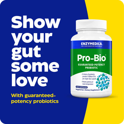Enzymedica Pro-Bio Probiotic — Shelf-Stable, Stomach-Acid Resistant, 10B CFU, 120 Capsules