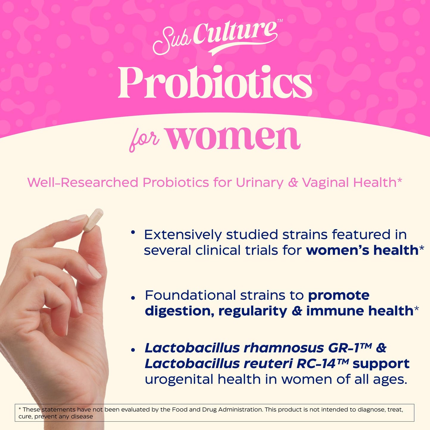 Enzymedica SubCulture Probiotics for Women – 50B CFU, Vaginal & Urinary Health, Pack of 2