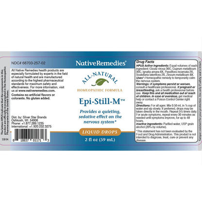 Native Remedies Epi-Still-M - Natural Homeopathic Calm for the Nervous System | 59 mL