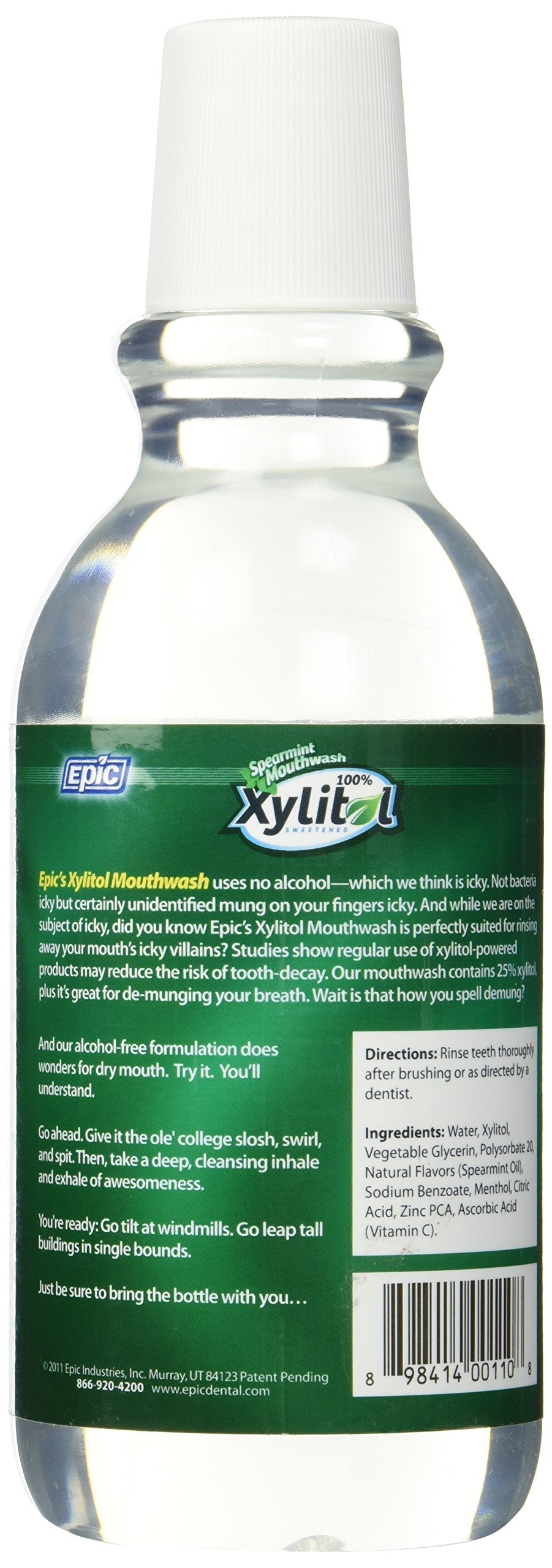 Epic Xylitol Spearmint Mouthwash 16 oz – Sugar-Free Oral Rinse