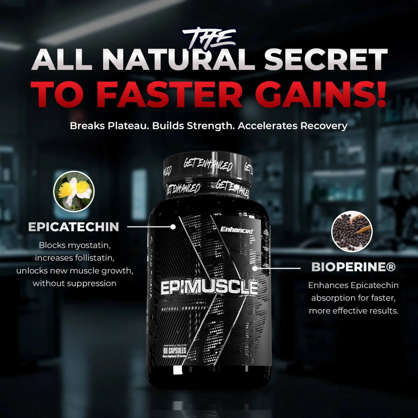 Epimuscle Epicatechin Plateau Breaker | Enhanced Labs | 60 Capsules | Made in USA