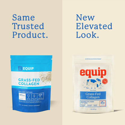 Equip Foods Grass Fed Collagen Powder – Unflavored, 30 Servings, Non-GMO