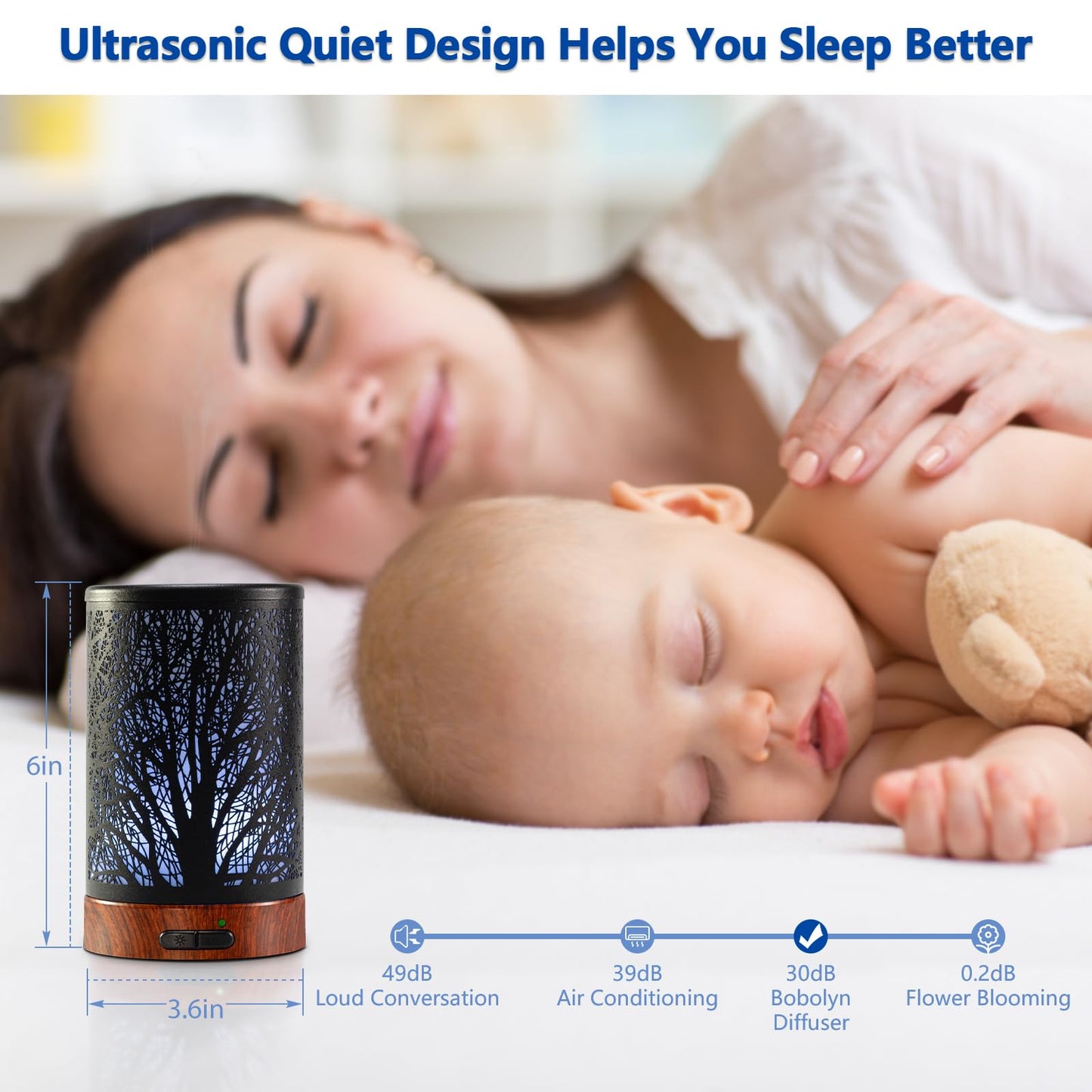 EQUSUPRO 150ml Essential Oil Diffuser – Black Metal, Auto Shut-Off, 7-Color LED