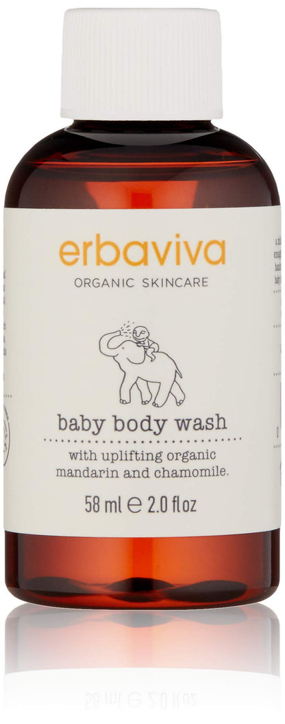 erbaviva Baby Body Wash, 2 Fl Oz – Organic Gentle Baby Cleanser