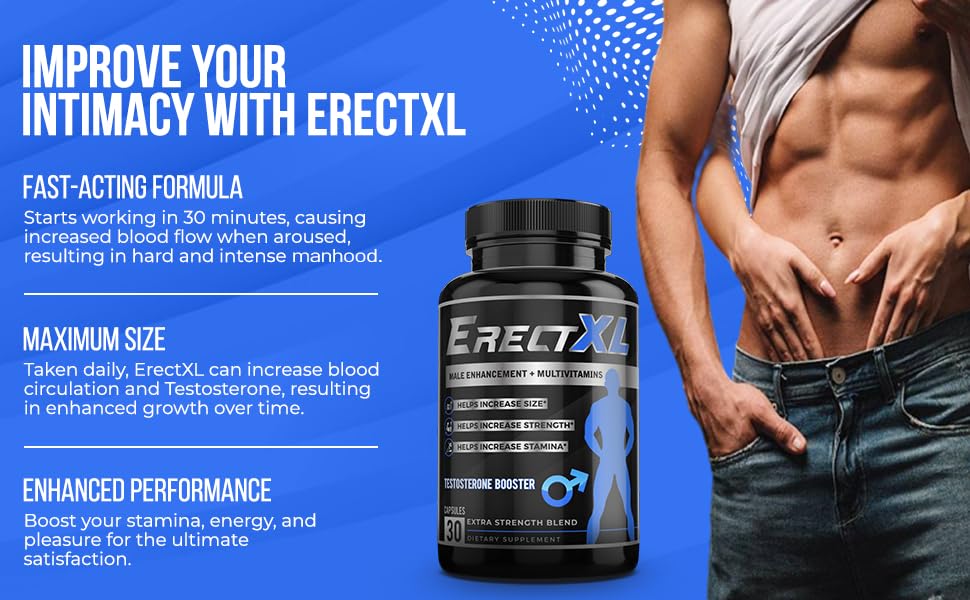 ErectXL Multivitamin for Men – Performance, Size & Stamina Booster | Nitric Oxide & Testosterone Support