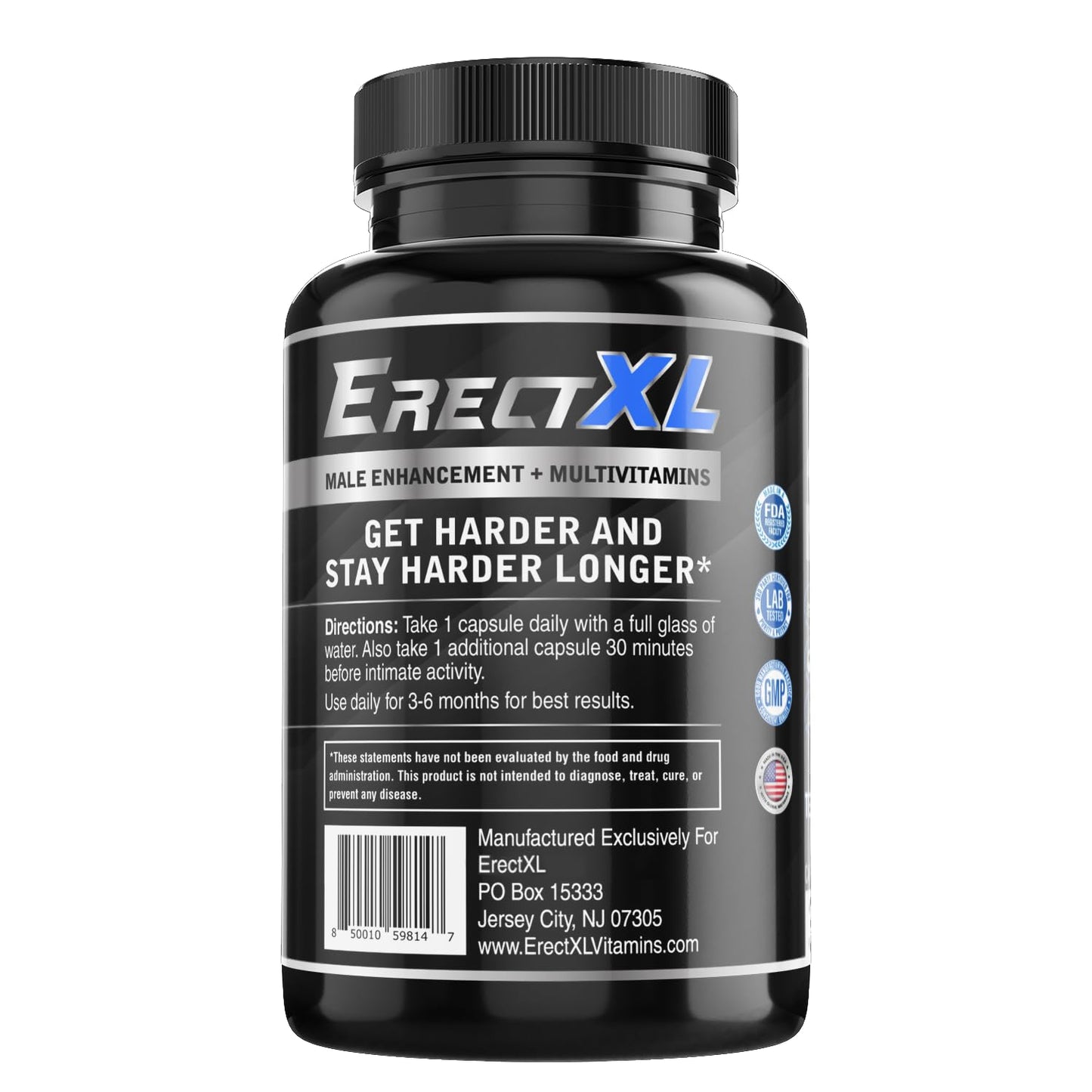 ErectXL Multivitamin for Men – Performance, Size & Stamina Booster | Nitric Oxide & Testosterone Support