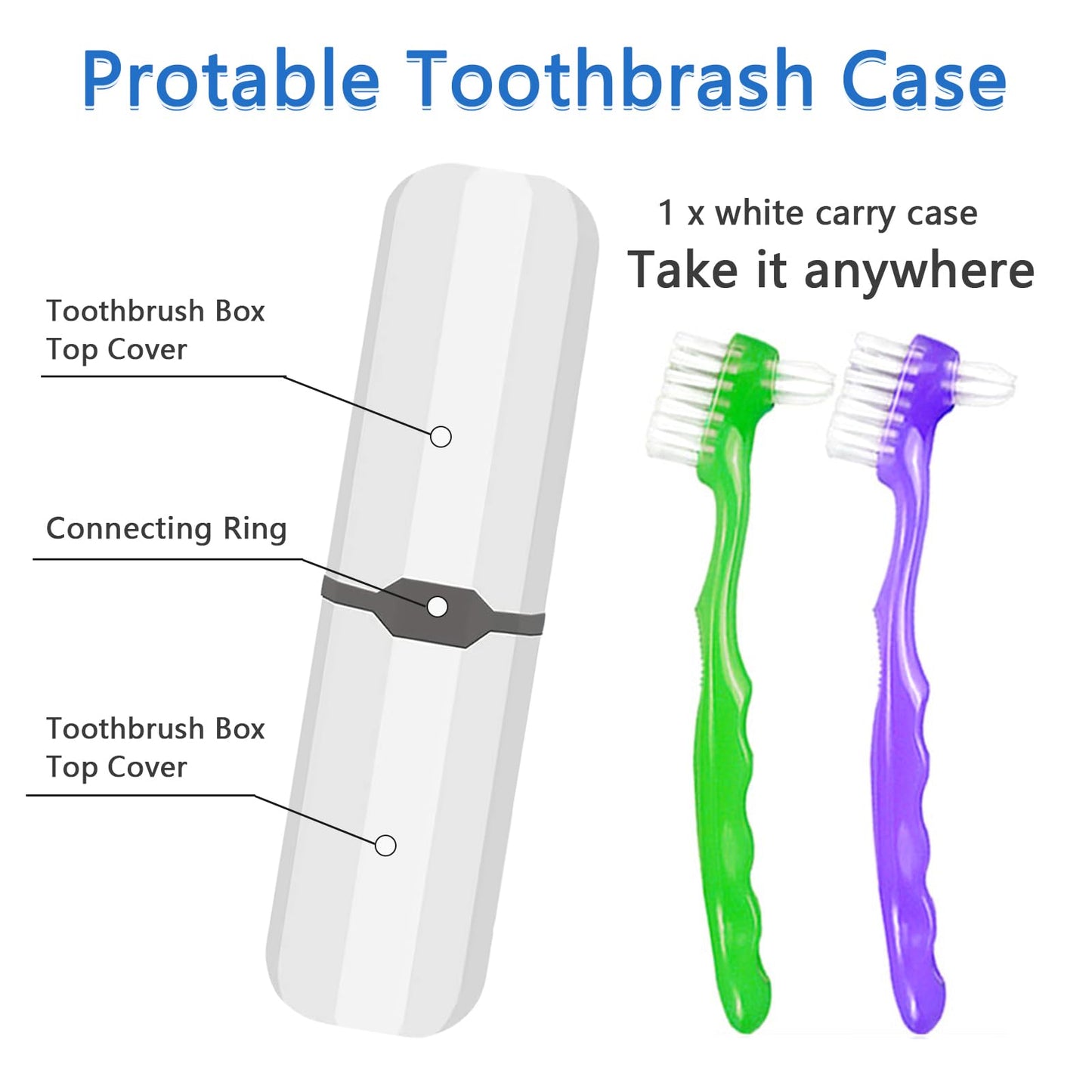 2-Piece Denture Cleaning Brush Set | Multi-Layered Bristles, Ergonomic Handle