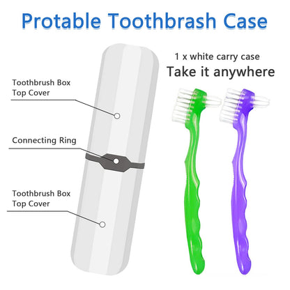 2-Piece Denture Cleaning Brush Set | Multi-Layered Bristles, Ergonomic Handle