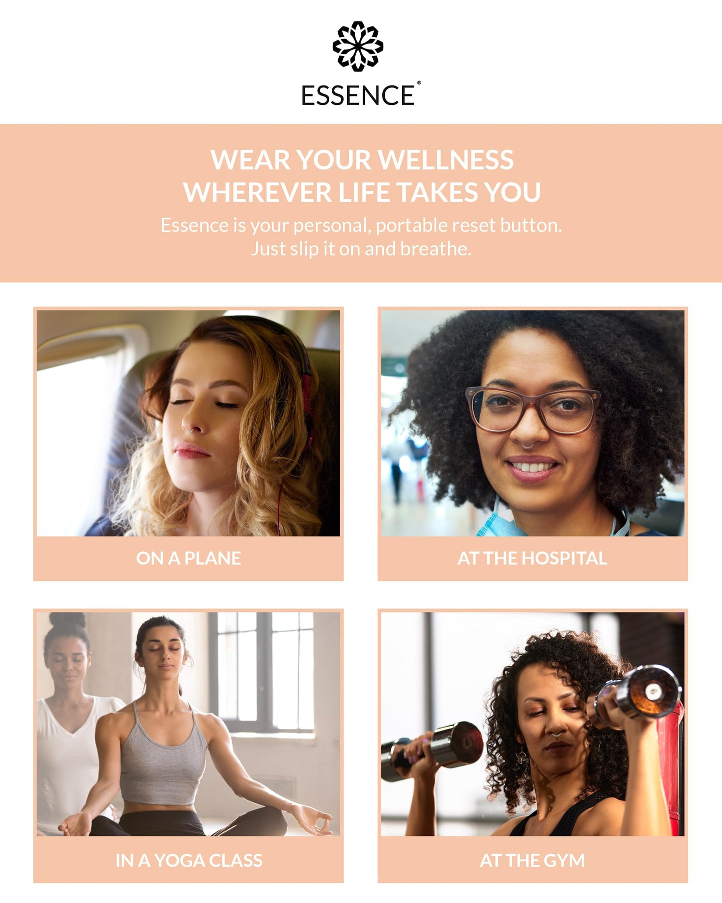 Essence Wearable Aromatherapy Nasal Diffuser – Immunity Blend Nose Ring (3 Pack) – Made in USA