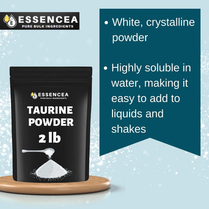 Essencea Taurine Powder 2 lb – 100% Taurine Pure Bulk