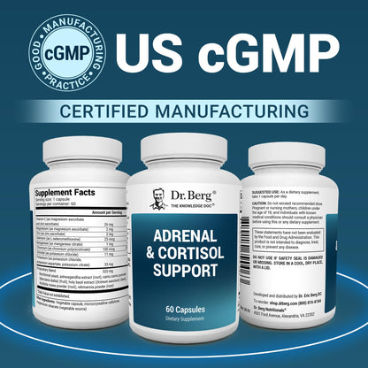 Dr. Berg Adrenal & Cortisol Capsules – Adrenal Support & Cortisol Manager (60 Capsules)