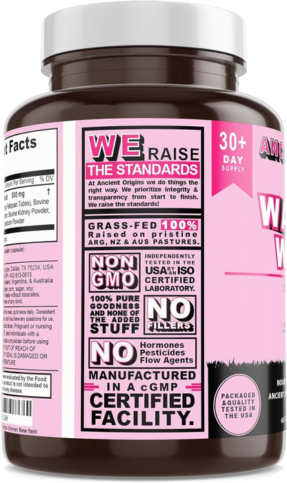 Ancient Origins Female-Optimized Beef Organ Superfood (60 x 500 mg) – Grass-Fed, Pasture-Raised