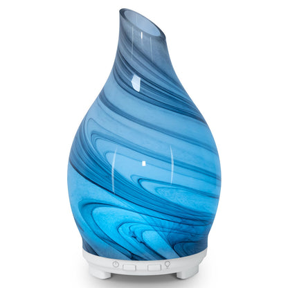 Essential Oil Diffuser 120ML Glass Ultrasonic Aromatherapy Humidifier – 7-Color LED Lights, Auto-Off, Ultra-Quiet