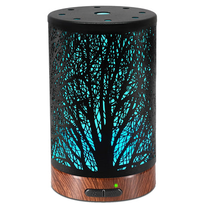 Essential Oil Diffuser 150ML – Ultrasonic Metal Diffuser with Auto Shut-Off and 7-Color LED Lights