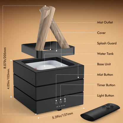 Essential Oil Diffuser 280ML Ultrasonic Humidifier with Remote, Timer & Auto-Off – 7 LED Colors