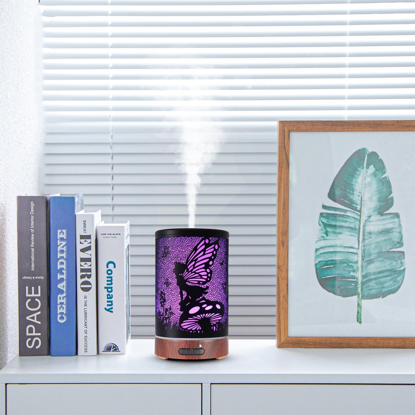 Essential Oil Diffuser - Ultrasonic Aromatherapy Humidifier with 7 Color LED Lights | Auto Shut-Off (Flower Fairy)