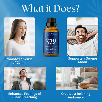 Stress Relief Essential Oil Blend 30 ml – Calm Diffuser Oil | Nexon Botanics