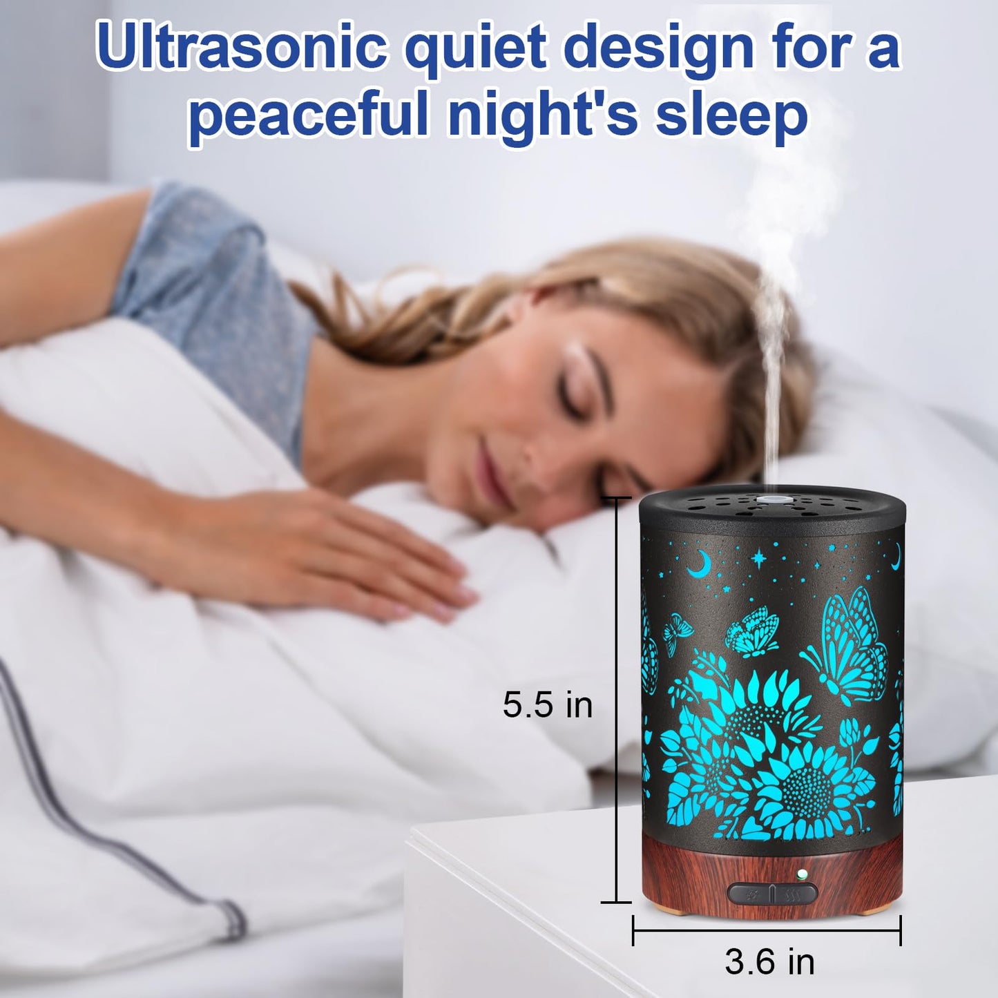 Essential Oil Diffuser – 7-Color LED Aromatherapy with Auto-Off | Home & Office