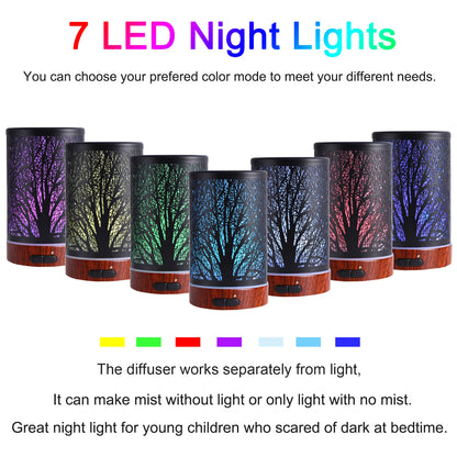 Essential Oils Diffuser 150ml | Aromatherapy Humidifier with 7 Color Lights