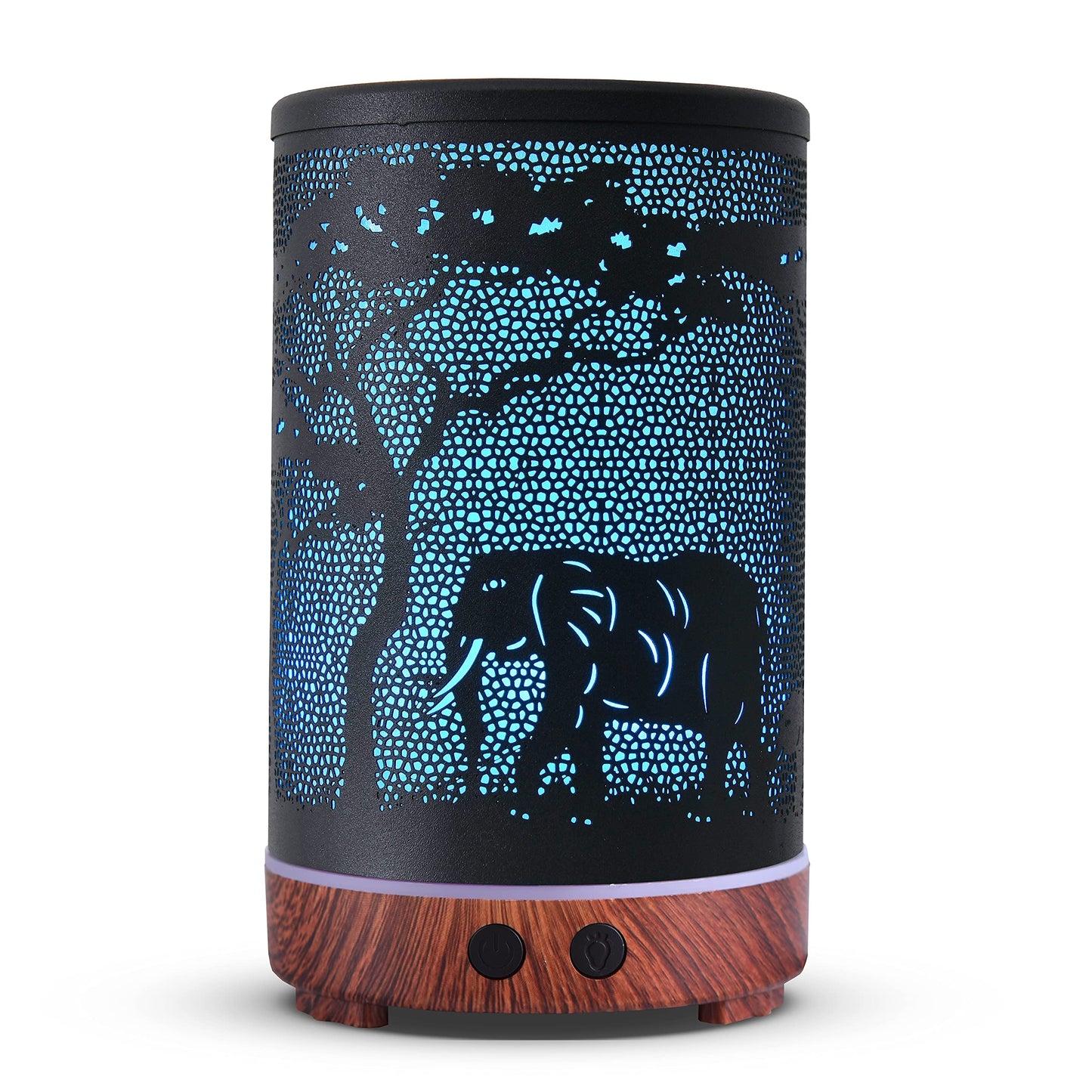 Essential Oils Diffuser - Aromatherapy Diffuser with 7-Color LED Lights, Auto-Off Metal Humidifier (Elephant)