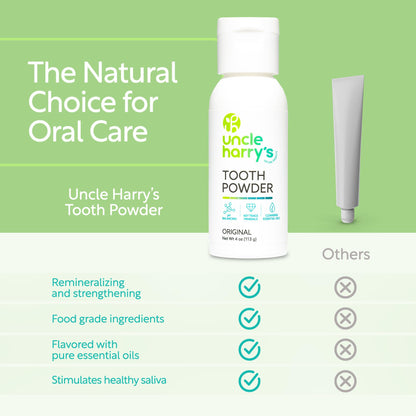 Uncle Harry's Remineralizing Tooth Powder – All Natural Enamel Support & Whitening (4 oz)