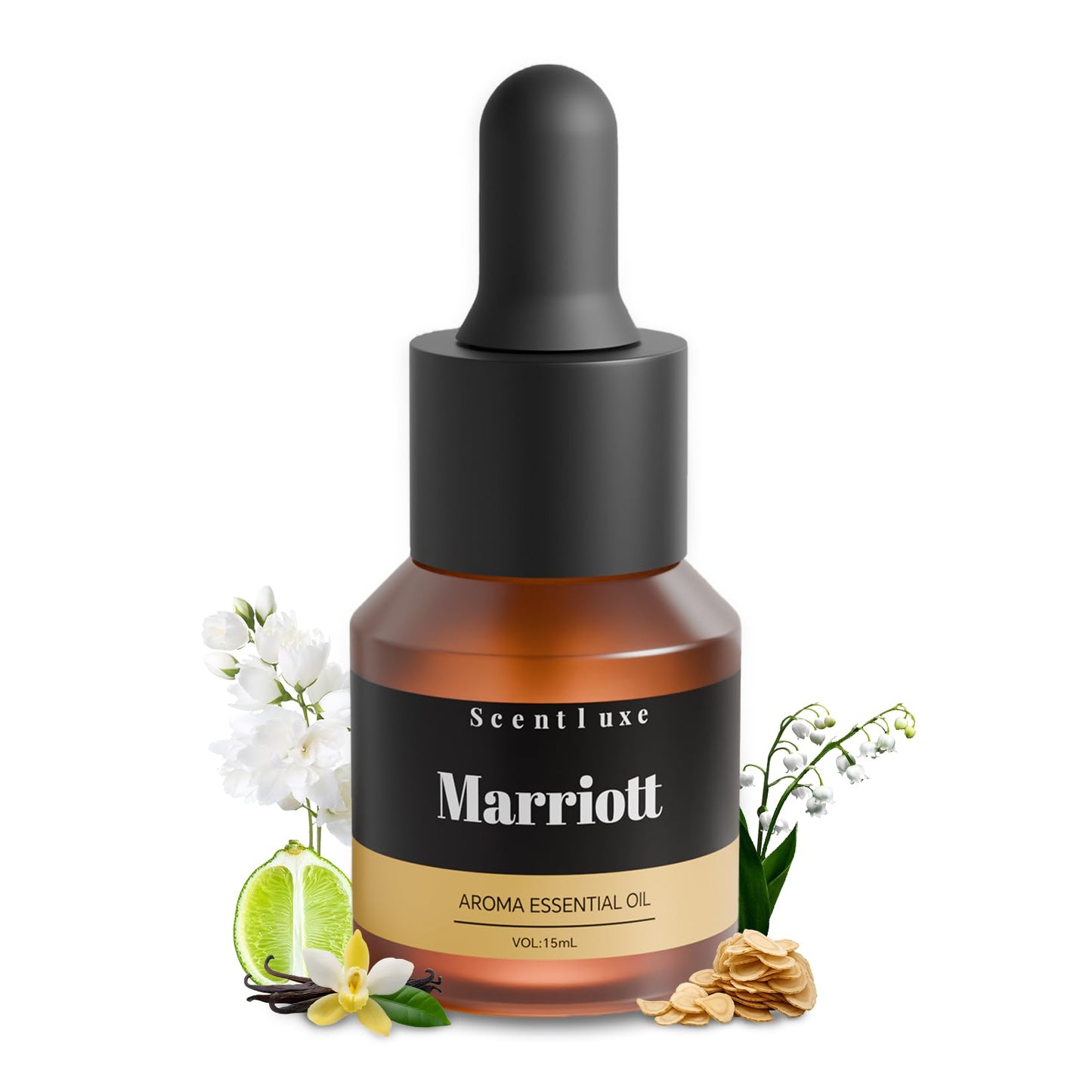 Essential Oils and Hotel Diffuser Oil Inspired Marriott Hotel – Bitter Orange, Jasmine and Lily of the Valley Blend | 15mL Glass Bottle