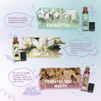Essential Oils Roll-On Gift Set | Natural Aromatherapy Oils for Body, Skin & Massage