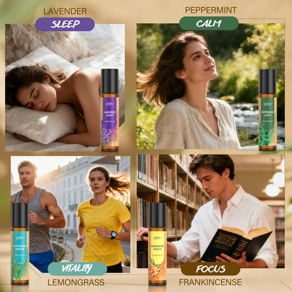 Essential Oils Roll-On Set for Women – 8pcs (Lavender, Frankincense, Peppermint, Bergamot, Lemongrass, Cinnamon, Rose, Clary Sage) – Gift Ready