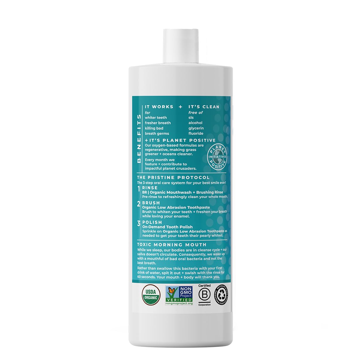 Essential Oxygen Brushing Rinse – Organic Alcohol-Free Mouthwash 32 oz Wintergreen