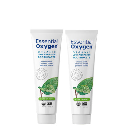 Essential Oxygen BR Certified Organic Toothpaste – Peppermint, 4oz (2 Pack)