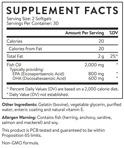 Essential Stacks Smart Omega 3 – Burpless Enteric 1400mg EPA/DHA (60 Caps)