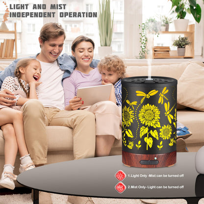 Essential Oils Diffuser - Christmas Aromatherapy Diffuser | 7-Color LED Humidifier (Sunflower) Gift