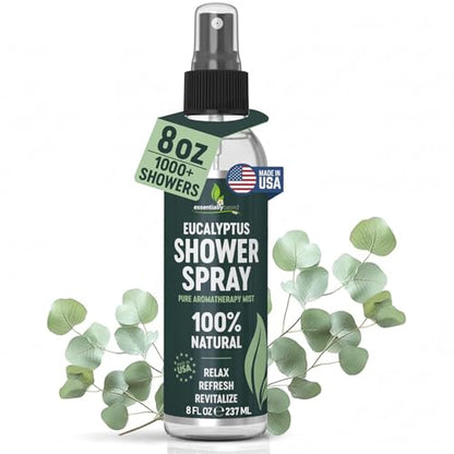 EssentiallyBased Eucalyptus Shower Spray 8oz – 100% Pure Organic